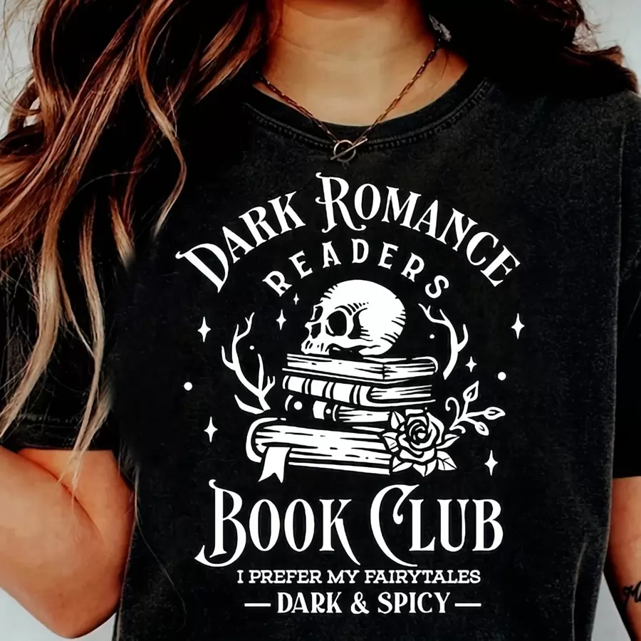 Dark Romance Readers Svg, Booked Svg, Book Lover Svg, Reading Svg, Booktrovert Svg, Reader Svg, Funny Book Svg - Black - View 1