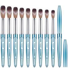 Pincel de uñas Kolinsky adecuado para aplicaciones acrílicas, herramienta de extensión de uñas, bolígrafo para dibujo de rayas en uñas - Azul - Ver 1