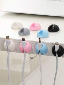 5pcs White Round Wire Management Clip Cable Organizer - Multicolor - View 14