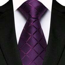Corbata de lujo de 8CM para hombre, corbatas a cuadros florales a rayas de Color púrpura para hombre, corbata tejida de Jacquard para novio, corbata para de boda y negocios TFYP - 08 - Ver 6