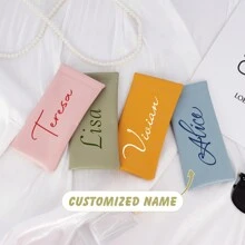 Bolsa de óculos de couro sintético personalizada, presentes para festa de casamento, óculos e porta-óculos para mulheres, presente para madrinha de casamento, presente para ela, durável, gravado, colorido, fofo, adorável, engraçado, kawaii, Y2K, estiloso, unissex, casual, personalizado, único, personalizado, presentes ideais para ele, presentes ideais para ela, para ela, namorado, namorada, família, amigos, para aniversários, para o dia dos namorados, para o dia das mães, para aniversários, para o dia das crianças, para o dia dos pais, para formatura, para casamentos, para inauguração de casa - Multicolorido - Ver 12