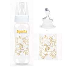 Mamadeira 5 unidades 240 ml bico silicone ortodontico bebê leite suco chá