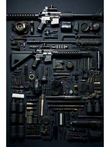 1 pieza Pintura de lienzo de armas de decoración del hogar, póster de armas para paredes, pegatinas de decoración, accesorios de armas, arte de habitación sin marco