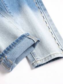 Boys' Fashion Casual Street Style Embroidery Straight-Leg All-Season Jeans