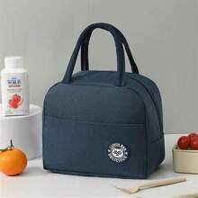 1pc Insulated Lunch Bag, Thermal Lunch Box Bag With Carry Handle For Office Workers And Students, Large Capacity To Keep Food Fresh And Delicious