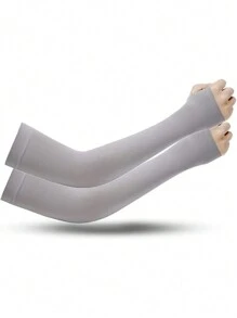 Mosquito Repellent Ice Sleeve Summer Ice Silk Sunscreen Sleeve Gloves Outdoor UV Protection Cycling And Driving Sleeves For Men And Women Set Of - Multicolor - View 14