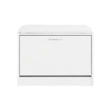 SoBuy FSR16-W，门厅鞋凳鞋架鞋柜，带翻盖抽屉和可拆卸座垫，白色，深度：30 厘米 - 白色 - 查看 4