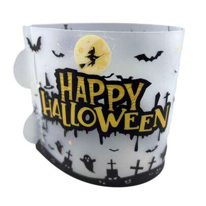 Halloween LED Candle Shades Spooky Tea Light Candle Lamp Shade Cover For Table Lamp Living Room Bedroom Decoration