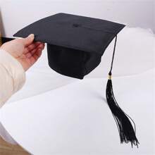 1 pieza, Gorro de graduación con borla ajustable, gorro de graduación para adultos, unisex, para hombres y mujeres - Negro - Ver 2