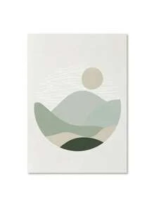 1PC Boho Wall Art Posters Leaves Sun Moon Geometric Abstract Gallery Canvas Painting And Prints Pictures For Living Room Home Decor No Frame ﻿ - Multicolor - View 60