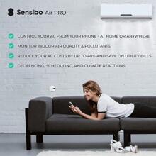 Sensibo Air PRO - Air Conditioner Smart Controller And Air Quality Sensor. Smart Tat For Mini Split Window Portable AC. Temp And Humidity Sensors.  Alexa And Apple HomeKit Compatible - SensiboAirPRO - View 3