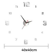 1 pieza Reloj de plata estilo nórdico para sala de estar, reloj de plata autoadhesivo y silencioso de bricolaje para decoración, reloj de pared de plata digital y silencioso, reloj de pared de acrílico creativo de plata, reloj de pared de plata para dormitorio y sala de estar, decoración de Pascua, regalo de fiesta, cumpleaños, graduación, decoración de habitación, reloj digital, despertador