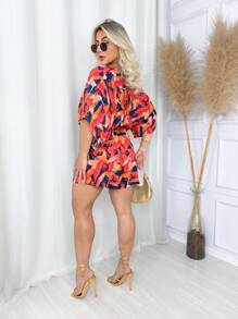 Women's Puff Sleeve Romper Inspired By Far - Vàng - Xem 2