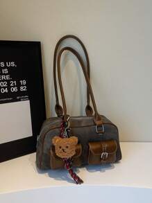 Dedoo 春季复古小众撞色通勤洋气腋下波士顿包2025女百搭休闲单肩包上班逛街通勤通勤全实用（单包不含挂坠，挂坠另计价）。