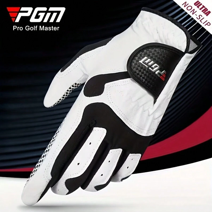 PGM Golf Gloves Men's Microfiber Cloth Gloves Anti-Slip Wear Single Left Hand