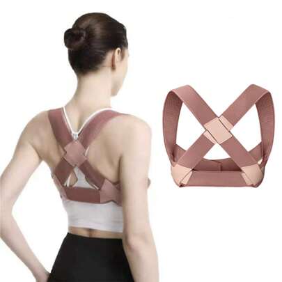 Soporte Para La Postura Correcta Doble De La Capa Elástica Del Soporte Superior De La Espalda Para Mujeres Y Hombres, Enderezador De Espalda De Joroba De Cuello Ajustable De 40-90kg, Mejora La Postura Jorobada En La Ropa Interior