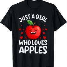 Funny Apple Art For Girls Kids Women Apple Fruit Lover Apple T-Shirt
