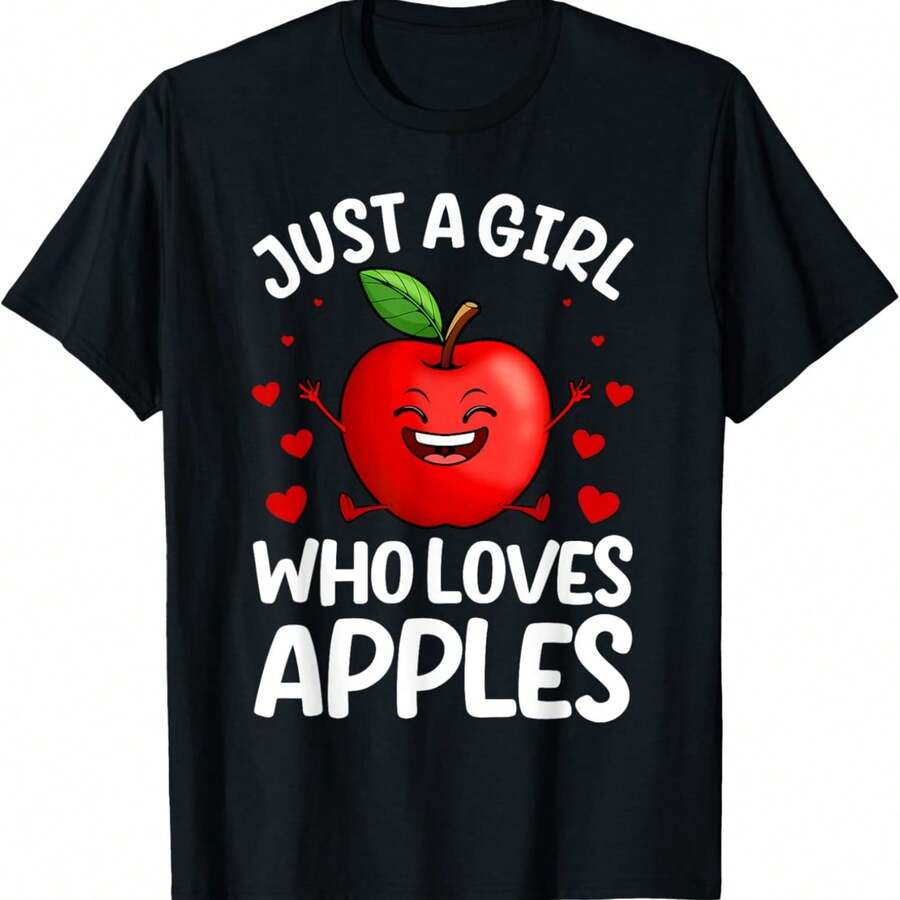 Funny Apple Art For Girls Kids Women Apple Fruit Lover Apple T-Shirt