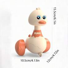 1/2 PCS - Press And Go Duck Toy Car, Cute Kawaii Duck Pull Back Vehicle For Toddlers 1-3, Inertia Sliding Car, Montessori Sensory Toy, First Birthday Gift For Boys & Girls Plastic, Kids Toys