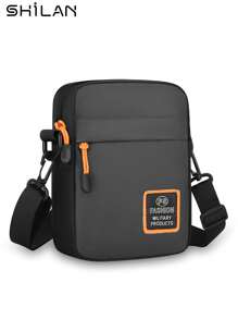 SHILAN 男士时尚斜挎包，休闲风格，大容量，尼龙材质，可调节肩带，可水洗，适合旅行和商务通勤 - 彩色 - 查看 9