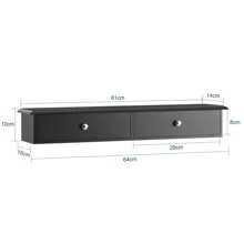 SoBuy FRG43-SCH, Wall Shelf Floating Shelf Wall Storage Unit With 2 Drawers, Black, W64 X D15 X H10cm - Black - View 2
