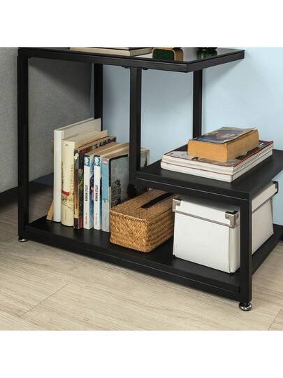 SoBuy FBT65 SCH, Side Tafel End Coffee Living Room Storage Shelf, Zwart view 6