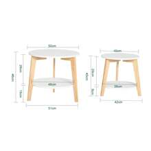 SoBuy FBT75-W, Set Of 2 Side Tables With Storage, Living Room Tables End Tables Coffee Tables Nesting Tables - White - View 2