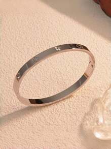 1pc Stainless Steel Flower Shaped Men's Bracelet, Minimalist Fashion Jewelry Gift, Suitable For Daily Wear