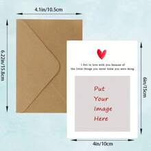 [Customized] A Set Of Customizable Love-Themed Greeting Cards With Envelopes, Exclusive Designer Paper Cards Suitable For Valentine's Day, Birthdays, Anniversaries, And Occasions Of Missing Someone - The Perfect Gift For Your Loved One. Valentine's Day Confession Card.,Back To School,School Supplies - Many - View 2