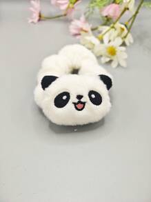 Autumn/Winter New Cute Panda Shaped Scrunchie Hair Ties Lovely Cartoon Hair Rope Ponytail Bun Hair Accessories, Casual & Elegant Street Style Hair Ties, Suitable For Spring, Summer, Autumn & Winter Ponytail Holders