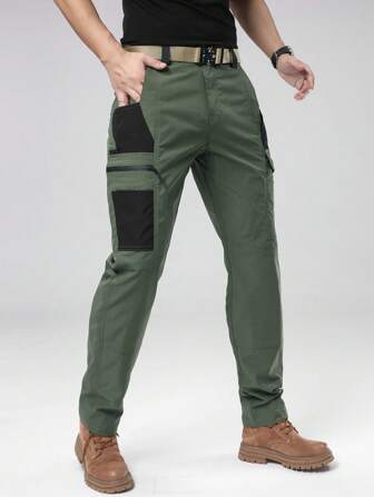 LEDUNTINO [Primavera/Verano] Pantalones informales de moda casual para hombre con cremallera para exteriores, deportivos, de carga, verde, gris, regalo para esposo o novio, pantalones de primavera y otoño para hombre, con múltiples bolsillos, para senderismo, pesca y viajes, pantalones de primavera y otoño para hombre, referencia de talla según la tabla de tallas (los pantalones no incluyen cinturón)