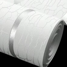 1 卷几何线条现代简约壁纸，植绒纹理，无纺布材质，适用于家庭客厅卧室装饰礼品生日毕业家居装饰墙面装饰浴室装饰房间装饰用品客厅装饰家居装饰客厅墙纸贴纸墙贴墙贴 - 白色 - 查看 5