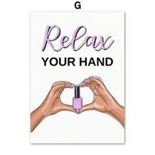 1 件装指甲油美甲灯美容院女孩花朵北欧海报粉色墙壁艺术印刷帆布画客厅装饰无框 - 彩色 - 查看 22