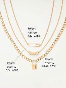 Fashionable Exaggerated Chunky Chain Keylock Pendant Brooch Novelty Accessory Dice Necklace Pendant
