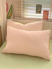 3/4pcs Solid Color Jacquard Quilt Cover Set, Bedding Set With Quilt Cover + Pillowcase + Bed Sheet Combination, Suitable For Student Dormitories, Hotels, Weddings And Other Scenes, Bedding Used In Spring And Summer, Machine Washable, Back To School - Pink - View 6