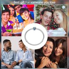 原创设计纯银爱心串珠手链 DIY 蛇骨基本链 DIY 定位珠 情人节礼物