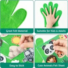 Animals Felt Story Finger Puppets - DTY Animal Storytelling Hand Puppet Felt Education Gift Farm Insect Zoo  Animal Story Time Early Learning Role Play For - Nhiều màu - Xem 4