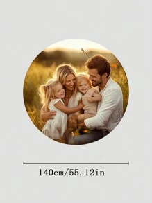 Nappe ronde personnalisée, 2 tailles disponibles, photo de famille, motifs de décoration de fête, convient pour la décoration de fête, cadeau pour les amis, décoration de table de salle à manger intérieure/extérieure pour les rassemblements et les festivals