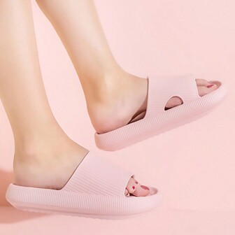 [Recommend Buying One Size Up] New Fashion Versatile EVA Slippers, Simple Striped Indoor/Outdoor Bathroom Slides, Soft Non-Slip Thick Sole, Lightweight & Comfortable, Premium "Comfortable" Couple Slippers, Design