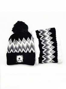 Conjunto de 3 peças: gorro de tricô com punho, cachecol e luvas. Inclui gorro térmico com letras, cachecol de lã e luvas de inverno com dedos completos. Ideal para homens e mulheres. Gorro casual de lã, resistente ao vento e ao frio, com cachecol de pelúcia grosso e luvas jacquard. Perfeito para presentes de Natal e Dia dos Namorados. - Multicolorido - Ver 8