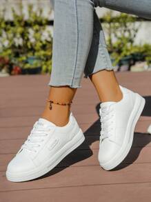 Women's Outdoor Casual Flat White Sneakers