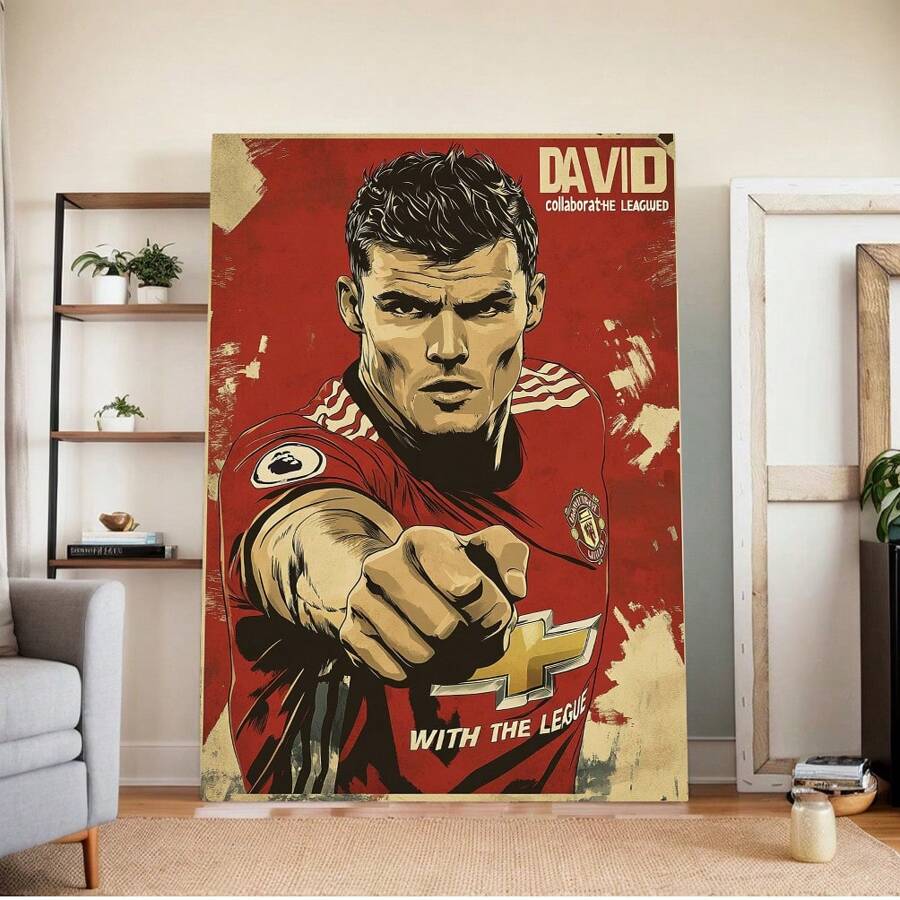 Framed Fascinating Canvas Art Of A Soccer Athlete In A Red Jersey, And