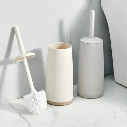 WORTHBUY 1pc Splash Proof Floor Standing Toilet Cleaning Brush Set, Odor-Resistant Reusable Toilet Brush With Holder, Space-Saving, Flexible Bristles, Dorm & Home Bathroom Essential Toilet Cleaning Tools, Bathroom Accessories Bathroom Accessories Bathroom Tools