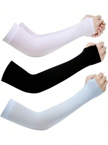 Mosquito Repellent Ice Sleeve Summer Ice Silk Sunscreen Sleeve Gloves Outdoor UV Protection Cycling And Driving Sleeves For Men And Women Set Of - Multicolor - View 7