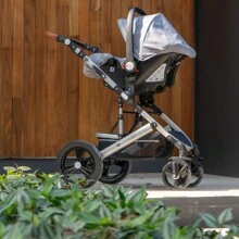 Carriola con Bambineto Travel System con Portabebé y base para Auto - Gris Claro - Ver 4