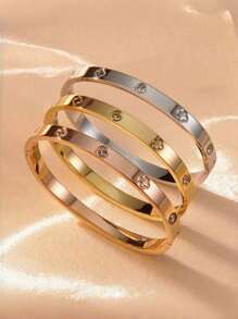 1pc Stainless Steel Flower Shaped Men's Bracelet, Minimalist Fashion Jewelry Gift, Suitable For Daily Wear