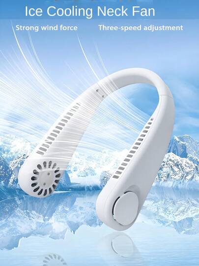 New Portable Bladeless Hanging Neck Fan, 3rd Gen Lazy USB Rechargeable Small Fan, Vortex Air Outlet, 3 Wind Speed Adjustable