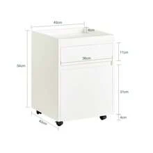 SoBuy FBT121-W, Home Office Mobile File Cabinet With 2 Drawers, Under Desk File Storage Cabinet On Wheels - White - View 2