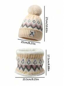 Conjunto de 3 peças: gorro de tricô com punho, cachecol e luvas. Inclui gorro térmico com letras, cachecol de lã e luvas de inverno com dedos completos. Ideal para homens e mulheres. Gorro casual de lã, resistente ao vento e ao frio, com cachecol de pelúcia grosso e luvas jacquard. Perfeito para presentes de Natal e Dia dos Namorados. - Multicolorido - Ver 4