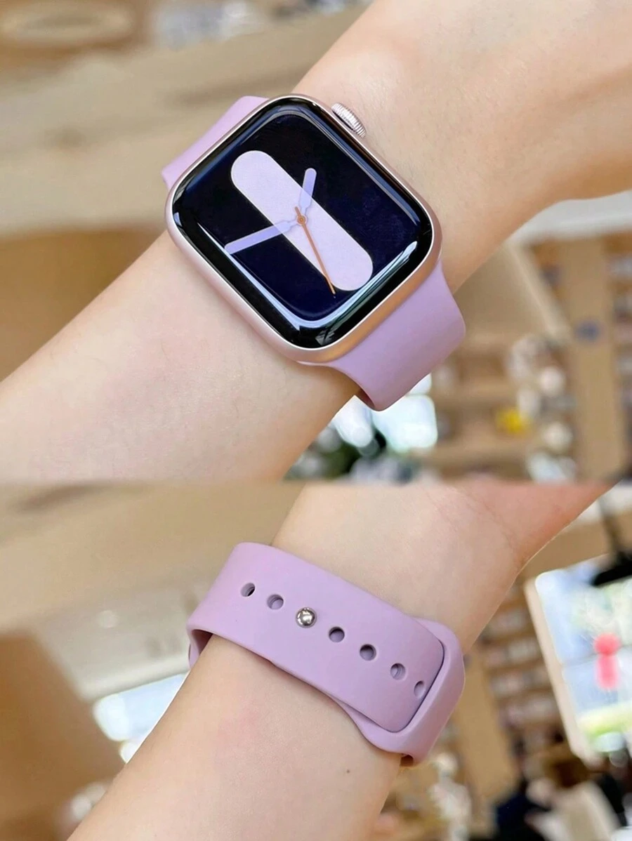 1 件男女通用紫色软硅胶扣运动表带，舒适可调节，防水，兼容 38/40/41/42/44/45/46/49 毫米，适用于 Series Ultra/SE/11/10/9/8/7/6/5/4/3/2/1，智能手表表带配件